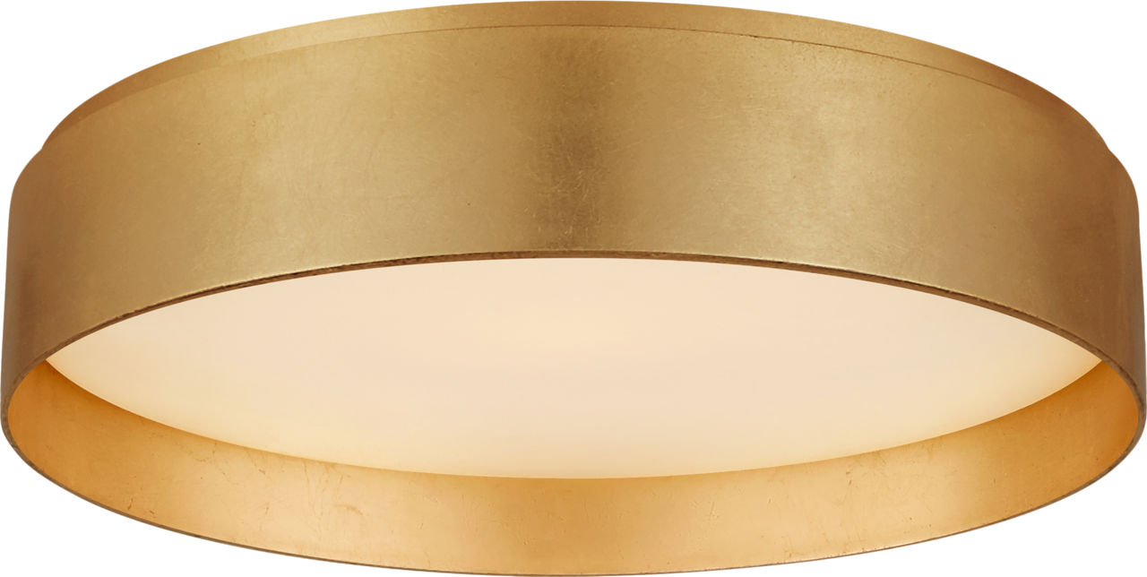 Shaw Large Flush | Gild | White Glass