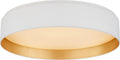 Shaw Large Flush | Matte White and Gild | White Glass