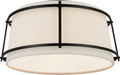 Callaway Small Flush Mount | Bronze | Linen Shade and Frosted Acrylic Diffuser