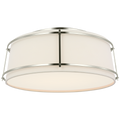Callaway 18" Flush Mount | Polished Nickel | Linen Shade and Frosted Acrylic