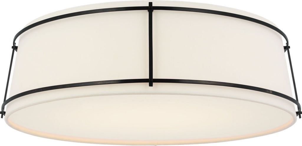 Callaway 22" Flush Mount | Bronze | Linen Shade and Frosted Acrylic