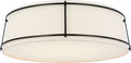 Callaway 22" Flush Mount | Bronze | Linen Shade and Frosted Acrylic