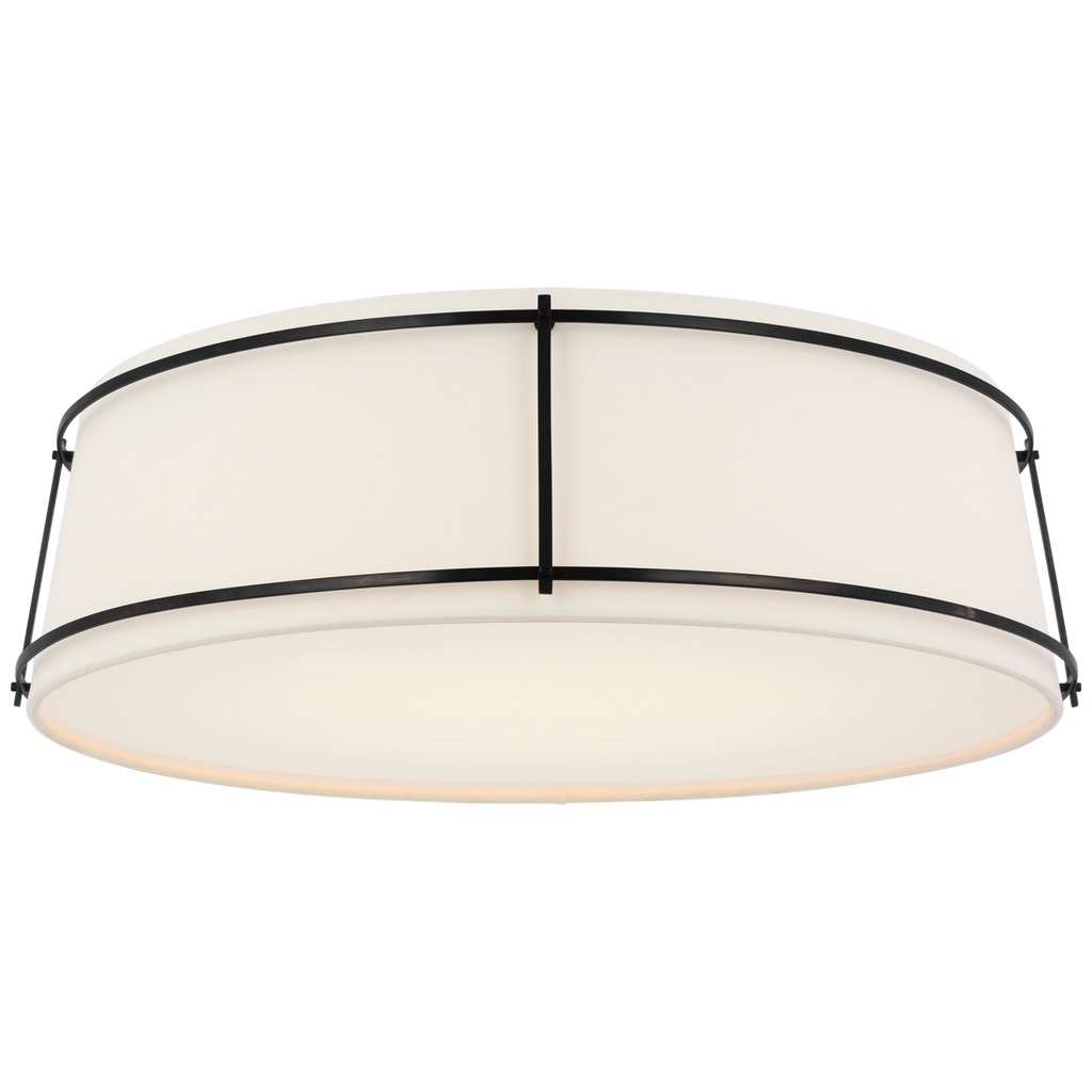 Callaway 22" Flush Mount | Bronze | Linen Shade and Frosted Acrylic