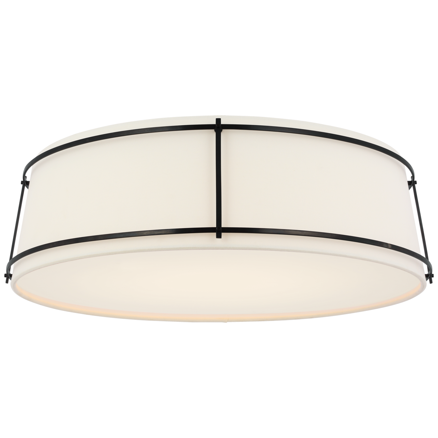 Callaway 22" Flush Mount | Bronze | Linen Shade and Frosted Acrylic