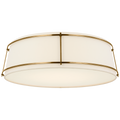 Callaway 22" Flush Mount | Hand-Rubbed Antique Brass | Linen Shade and Frosted Acrylic