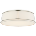 Callaway 22" Flush Mount | Polished Nickel | Linen Shade and Frosted Acrylic