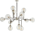 Bistro Medium Chandelier | Polished Nickel | Clear Glass