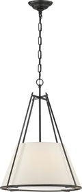 Aspen Large Conical Hanging Shade | Black Rust | Linen Shade