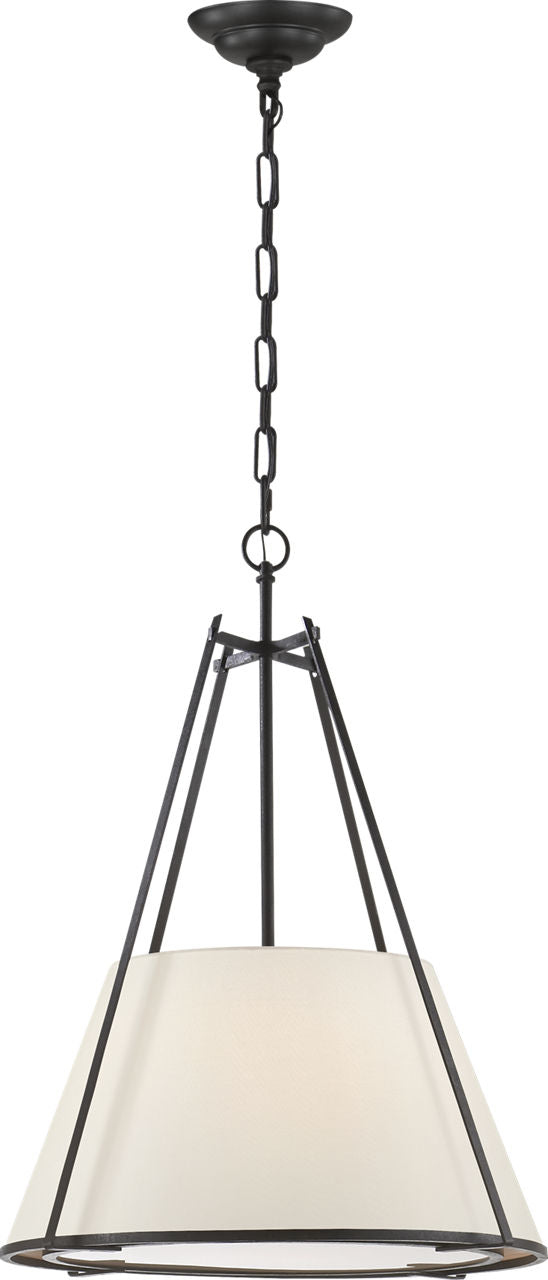 Aspen Large Conical Hanging Shade | Black Rust | Linen Shade