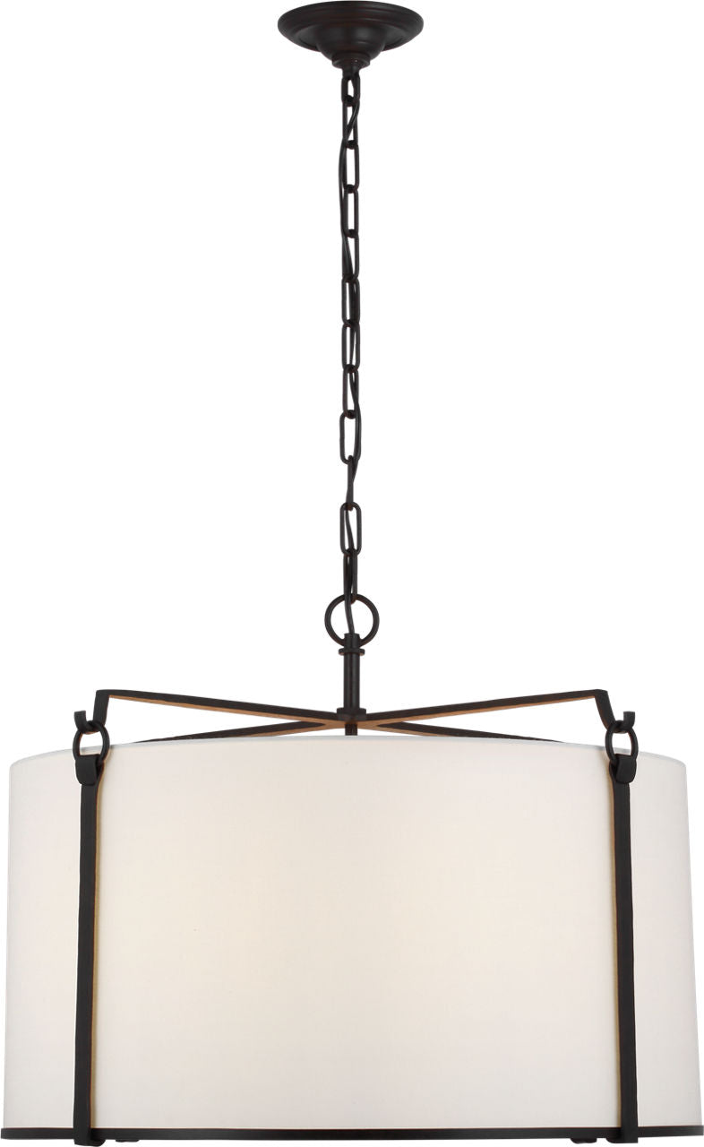 Aspen Large Hanging Shade | Blackened Rust | Linen Shade