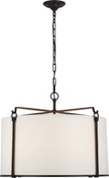 Aspen Large Hanging Shade | Blackened Rust | Linen Shade