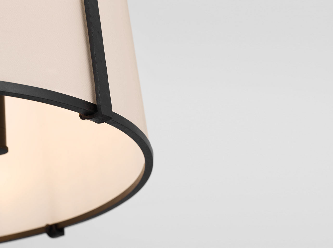 Aspen Large Hanging Shade | Blackened Rust | Linen Shade