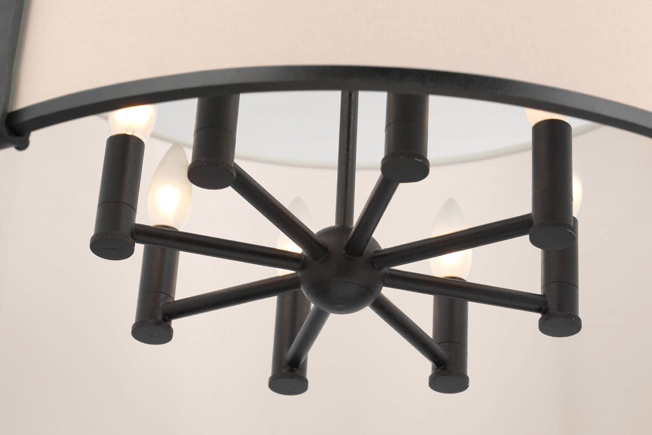 Aspen Large Hanging Shade | Blackened Rust | Linen Shade