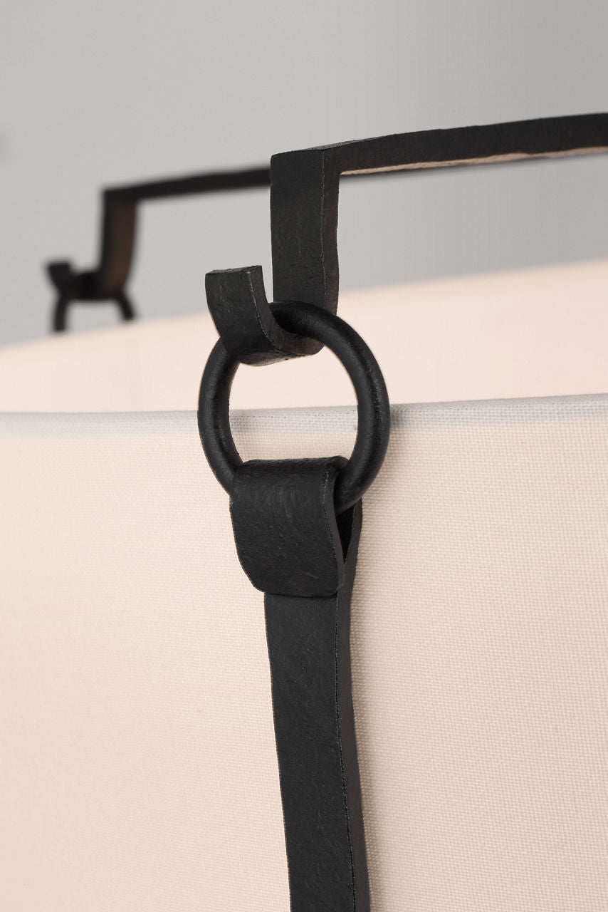 Aspen Large Hanging Shade | Blackened Rust | Linen Shade