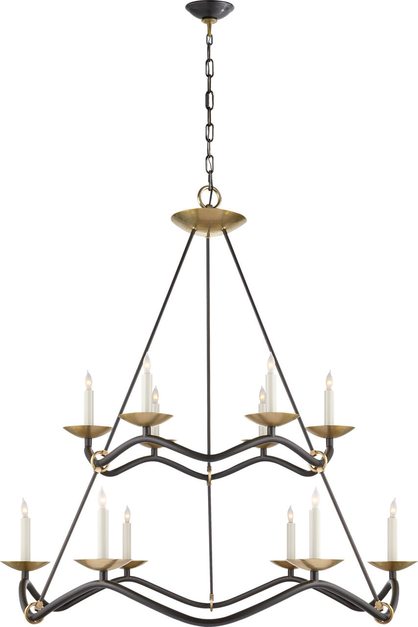 Choros Two-Tier Chandelier | Aged Iron