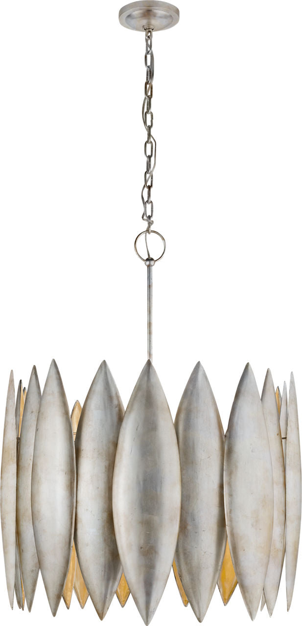 Hatton Large Chandelier | Burnished Silver Leaf