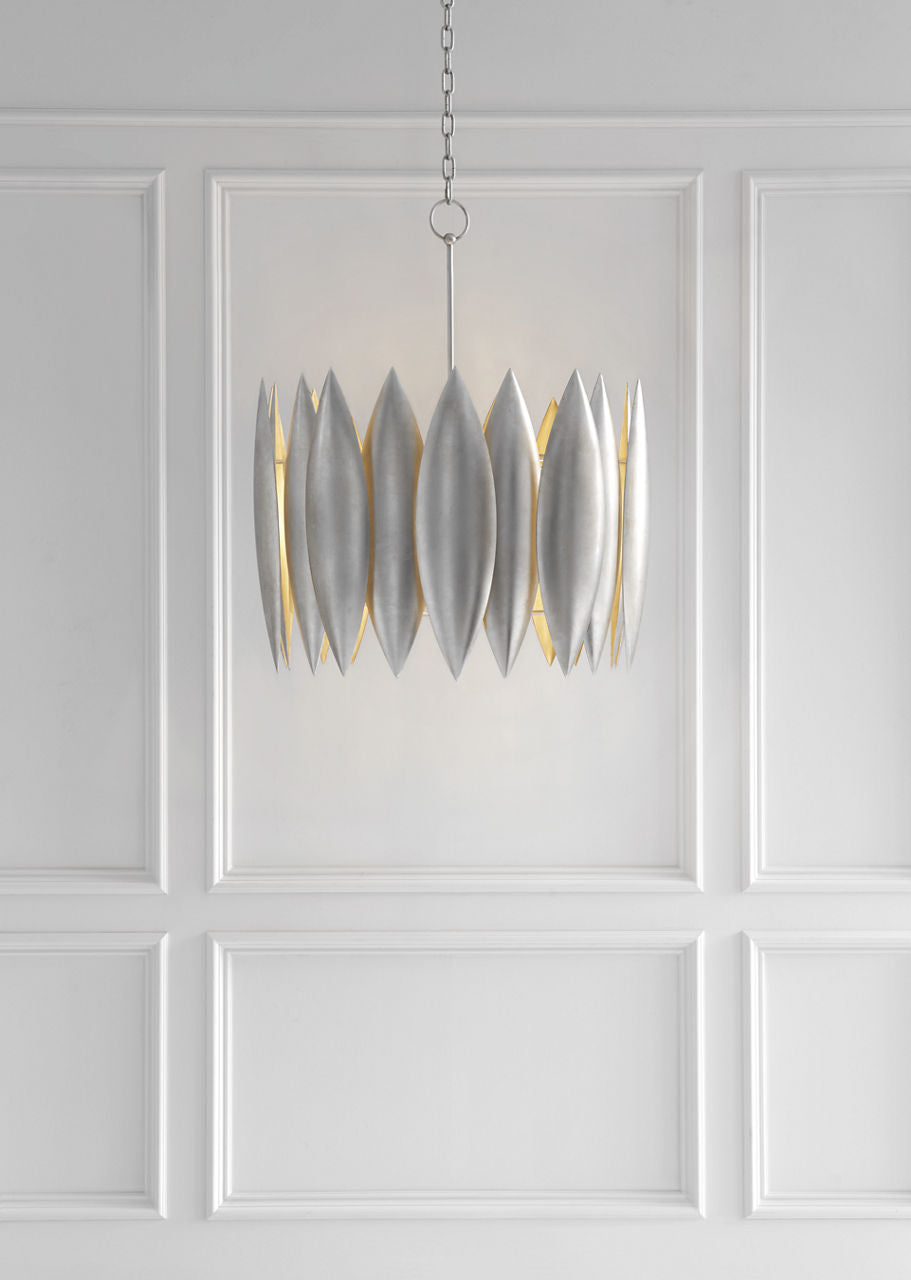 Hatton Large Chandelier | Burnished Silver Leaf