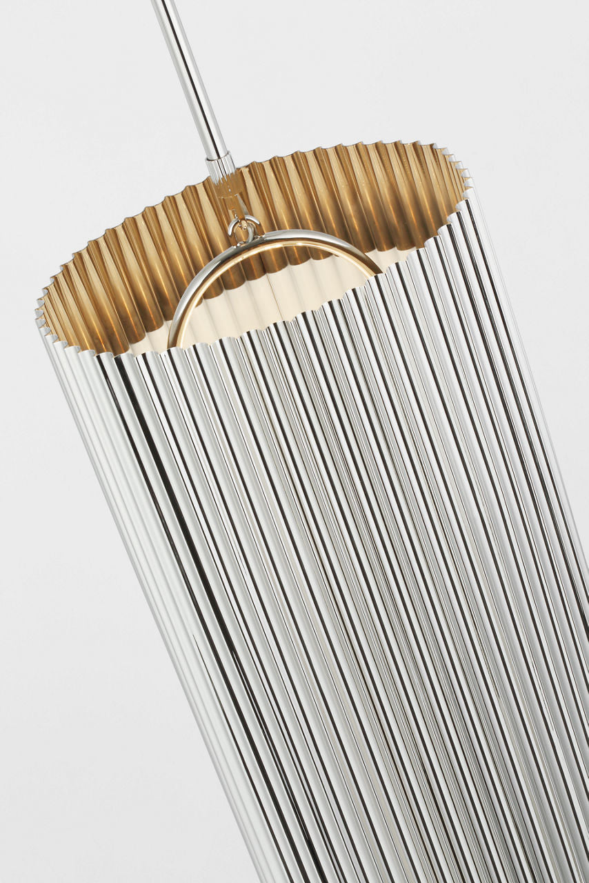 Rivers Medium Fluted Pendant | Polished Nickel