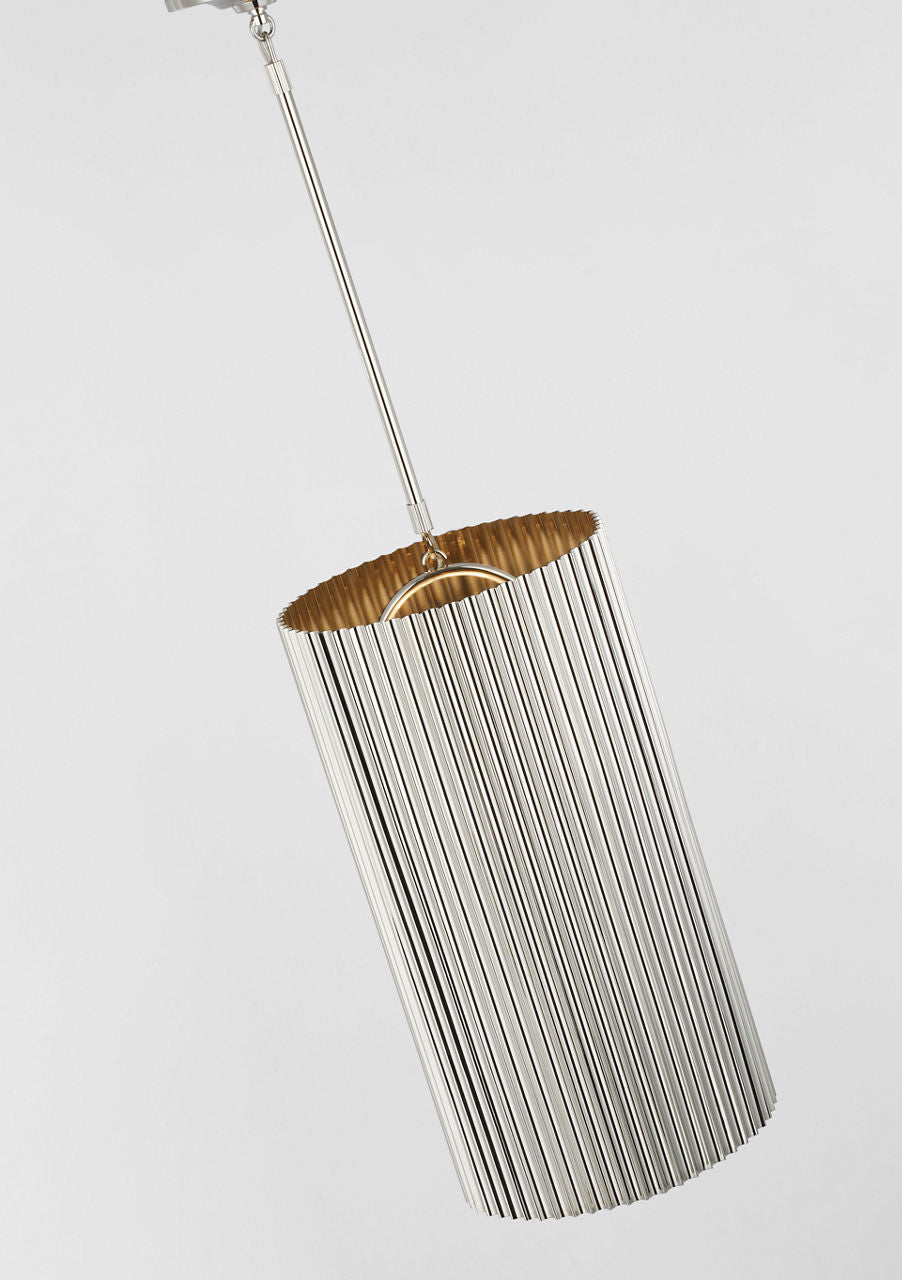 Rivers Medium Fluted Pendant | Polished Nickel