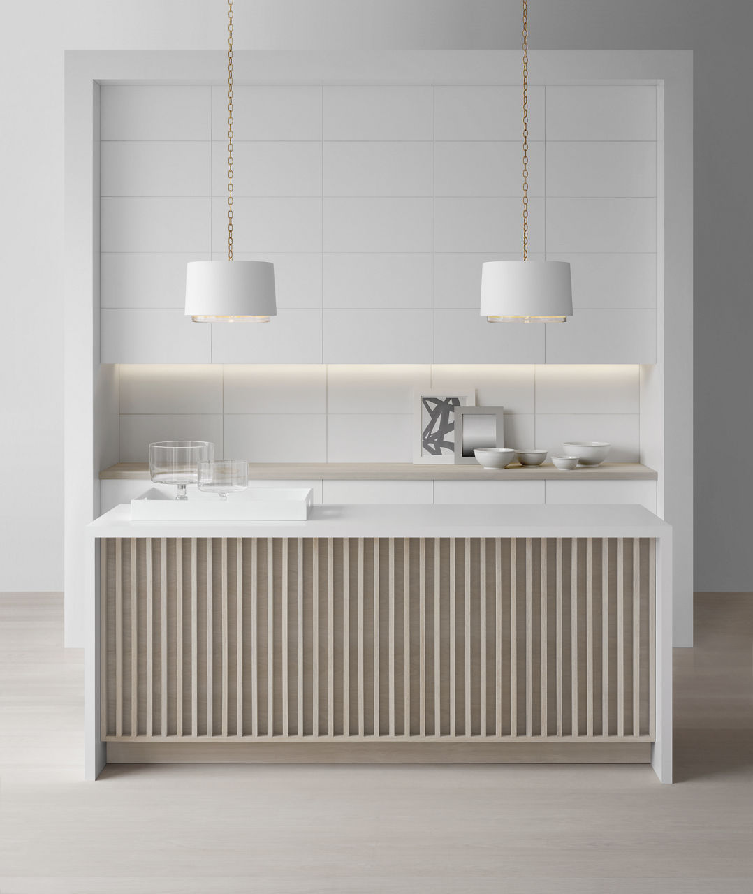 Sydney Small Pendant | Soft Brass | Matte White and Clear Glass
