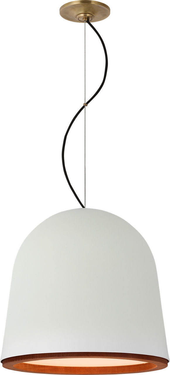 Murphy Medium Pendant | Plaster White and Dark Teak