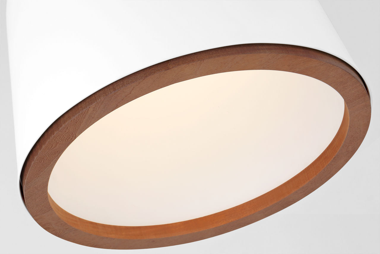 Murphy Medium Pendant | Plaster White and Dark Teak