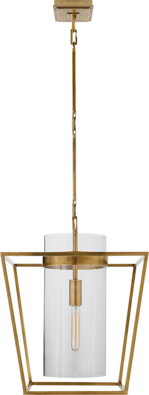 Presidio Small Lantern | Hand-Rubbed Antique Brass | Clear Glass