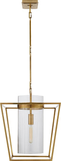 Presidio Small Lantern | Hand-Rubbed Antique Brass | Clear Glass