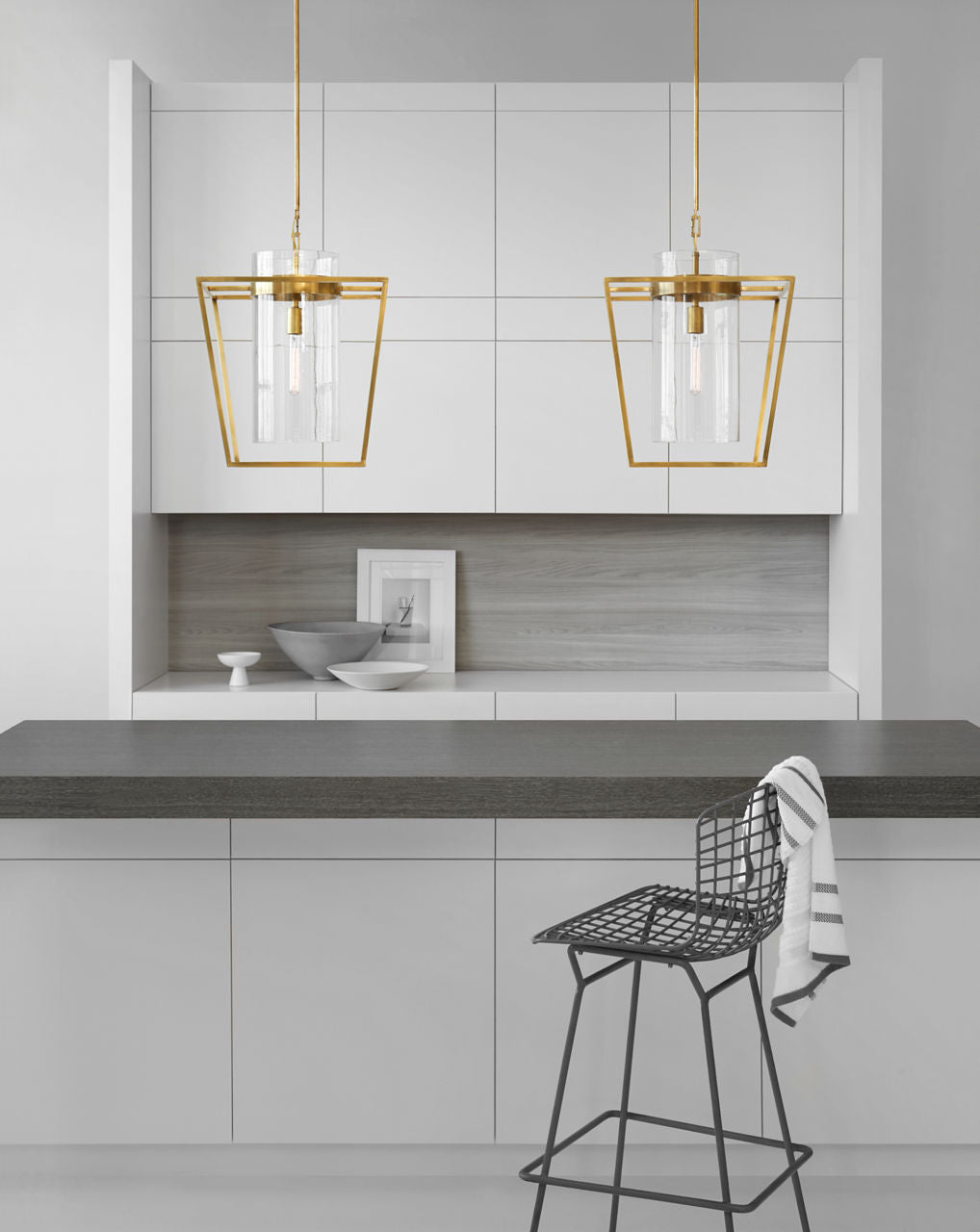 Presidio Small Lantern | Hand-Rubbed Antique Brass | Clear Glass