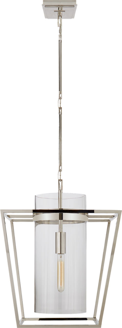 Presidio Small Lantern | Polished Nickel | Clear Glass