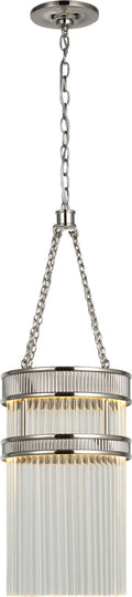 Menil Tall Chandelier | Polished Nickel | Crystal Rods