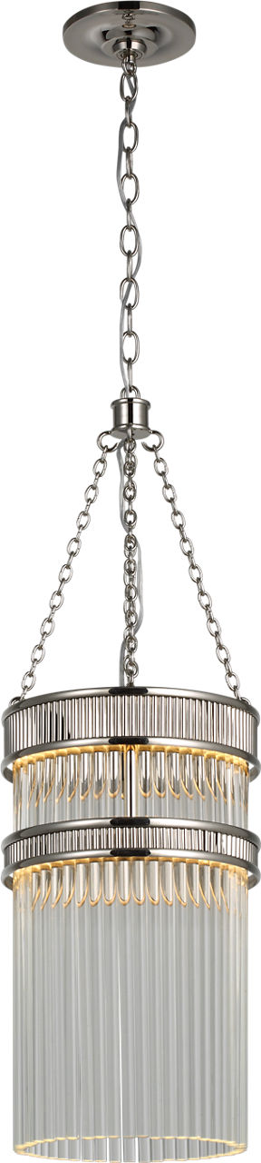 Menil Tall Chandelier | Polished Nickel | Crystal Rods