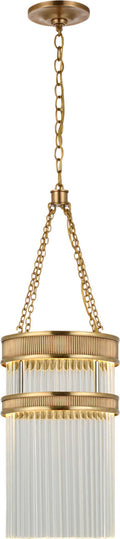 Menil Tall Chandelier | Soft Brass | Crystal Rods