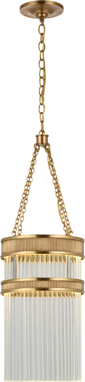 Menil Tall Chandelier | Soft Brass | Crystal Rods