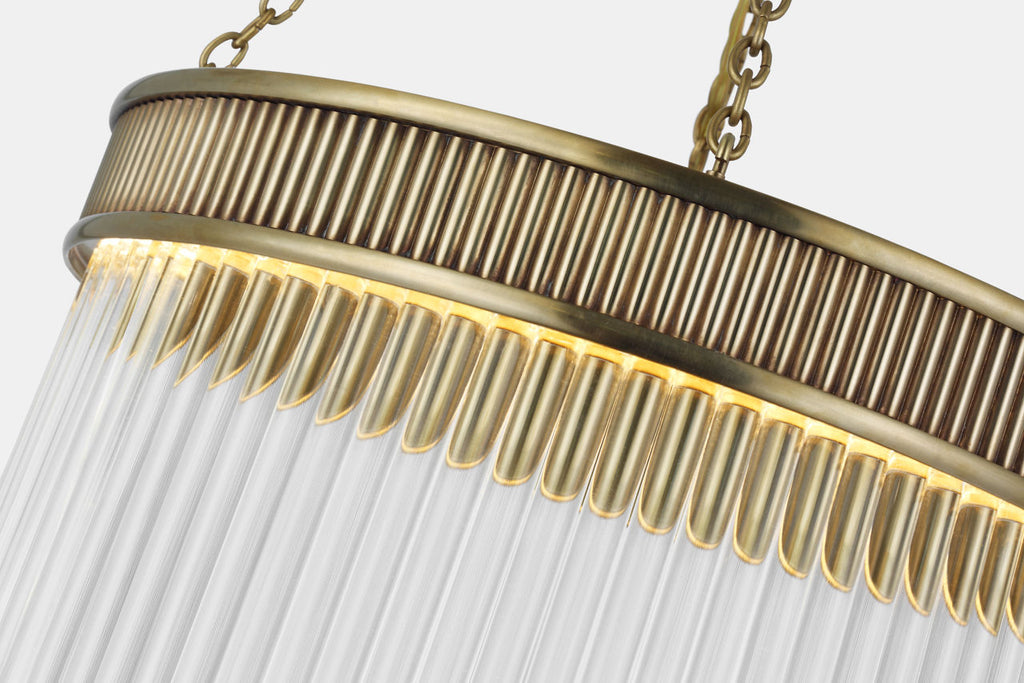 Menil Medium Chandelier | Soft Brass | Crystal Rods