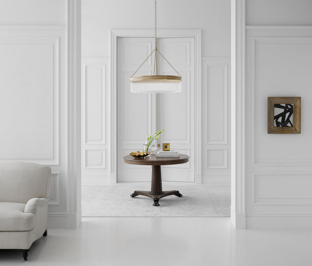 Menil Large Chandelier | Soft Brass | Crystal Rods