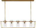 Presidio Large Linear Lantern | Hand-Rubbed Antique Brass | Clear Glass