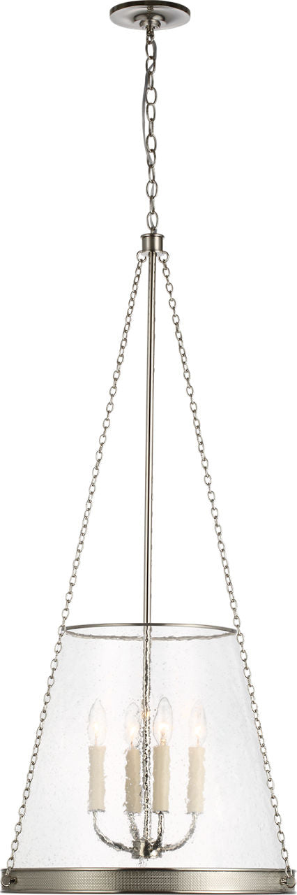 Reese 18" Pendant | Polished Nickel | Clear Restoration Glass