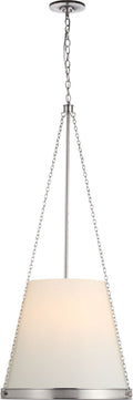 Reese 18" Pendant | Polished Nickel | Linen Shade
