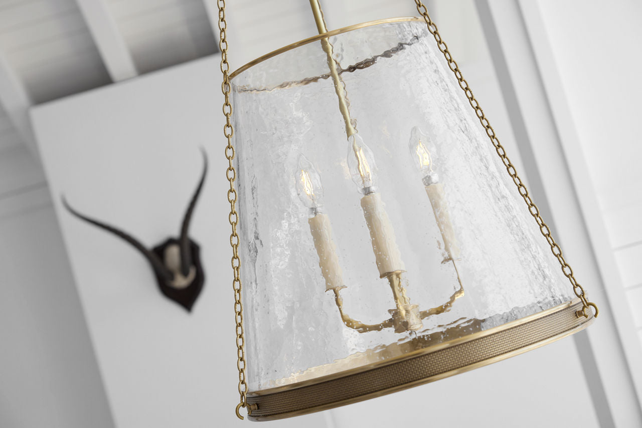 Reese 18" Pendant | Soft Brass | Clear Restoration Glass
