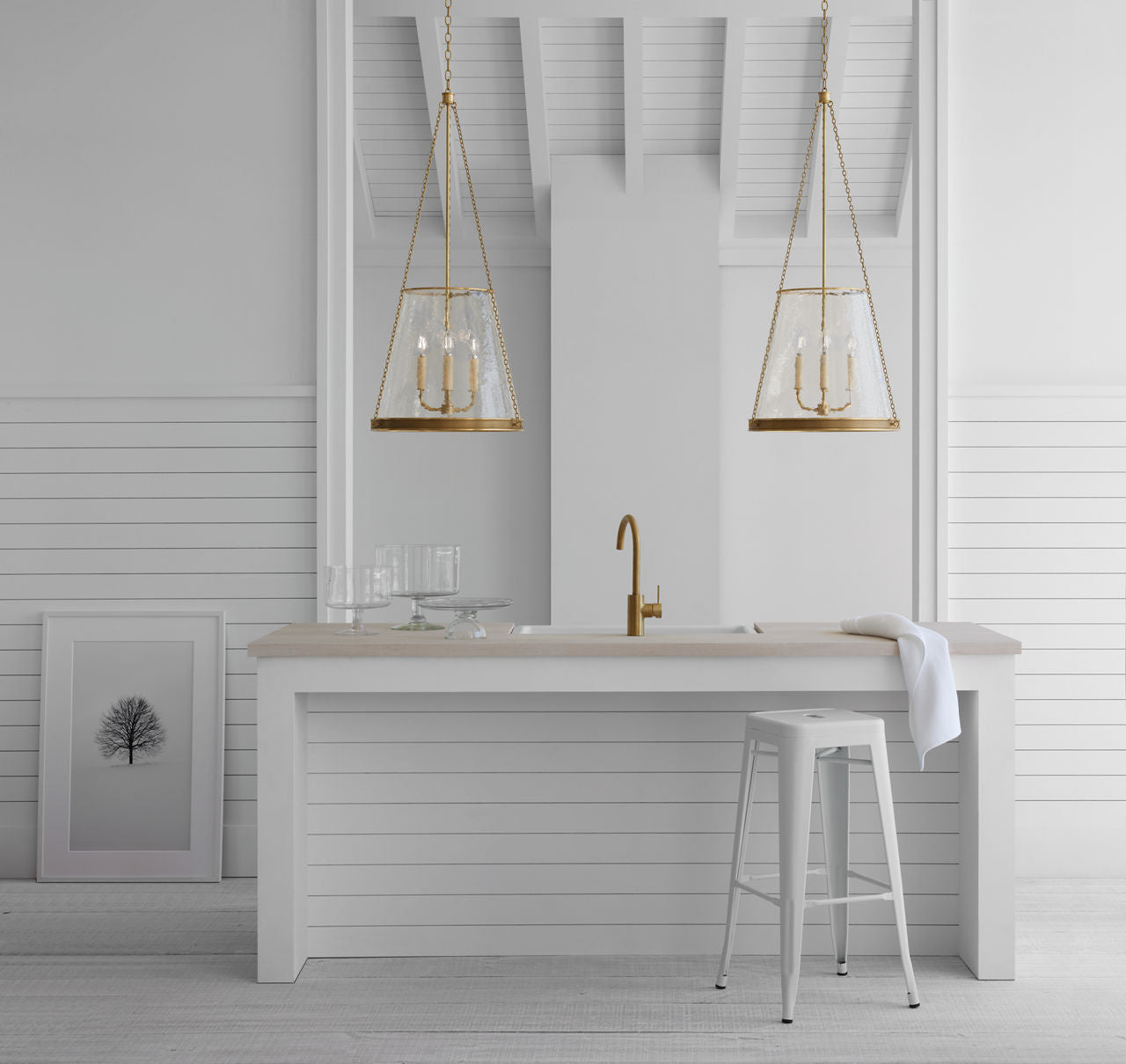 Reese 18" Pendant | Soft Brass | Clear Restoration Glass