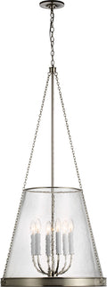 Reese 22" Pendant | Polished Nickel | Clear Restoration Glass