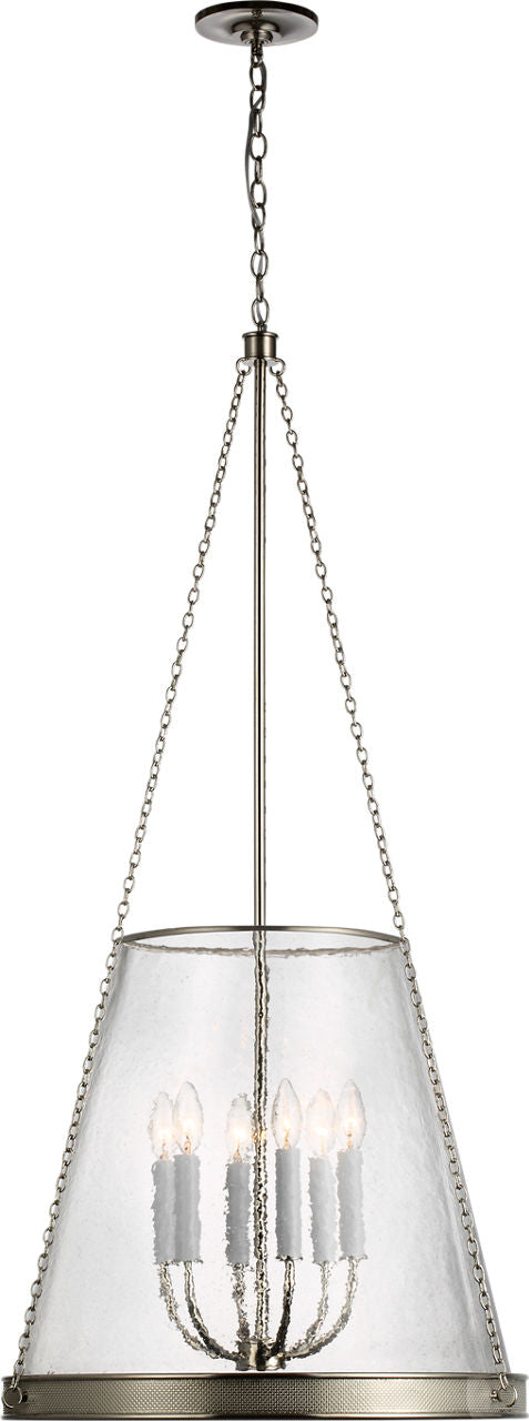 Reese 22" Pendant | Polished Nickel | Clear Restoration Glass
