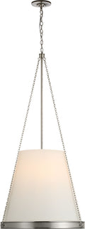 Reese 22" Pendant | Polished Nickel | Linen Shade