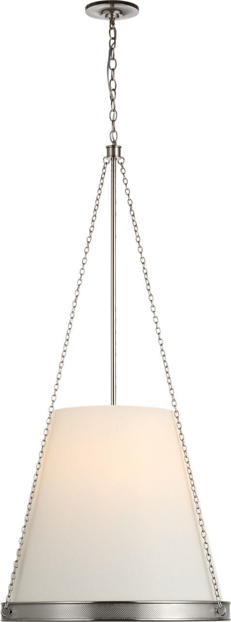 Reese 22" Pendant | Polished Nickel | Linen Shade