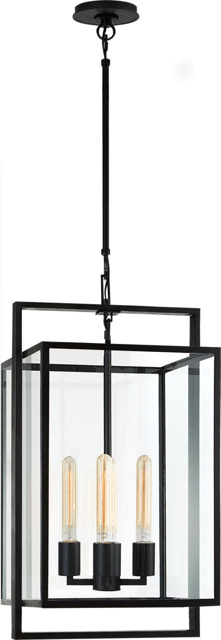 Halle Small Lantern | Aged Iron | Clear Glass