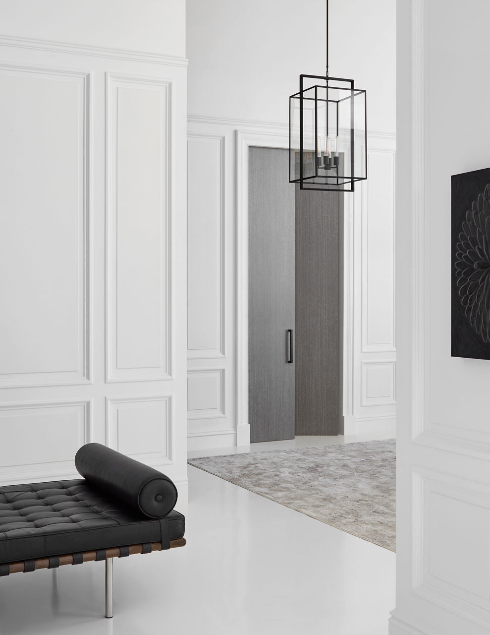 Halle Medium Lantern | Aged Iron | Clear Glass