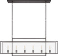 Halle Large Linear Pendant | Aged Iron | Clear Glass