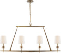Etoile Linear Chandelier | Gilded Iron | Linen Shades