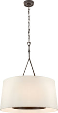 Dauphine Large Hanging Shade | Aged Iron | Linen Shade